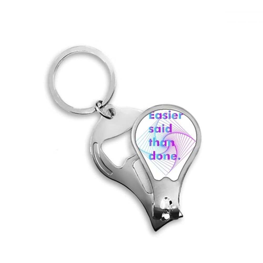 Active Speech Square Art Deco Fashion Fingernail Clipper Cutter Opener Key Chain Scissor