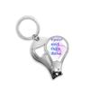 Active Speech Square Art Deco Fashion Fingernail Clipper Cutter Opener Key Chain Scissor view 1