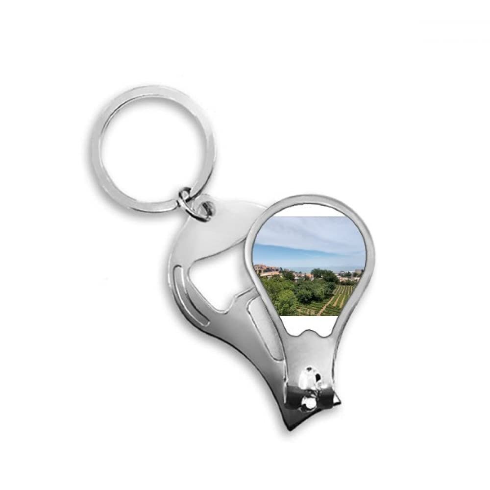 Country Pastoral House Art Deco Fashion Fingernail Clipper Cutter Opener Key Chain Scissor