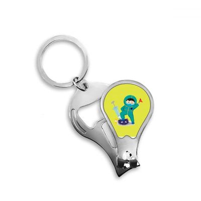 Doctor Overcome Fight Conquer Defeat Fingernail Clipper Cutter Opener Key Chain Scissor