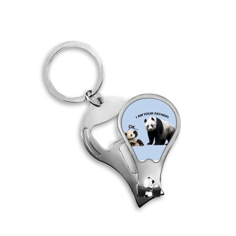 Father Care Panda Child Art Deco Fashion Fingernail Clipper Cutter Opener Key Chain Scissor
