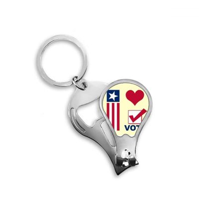 I Love Democratic Vote Election Fingernail Clipper Cutter Opener Key Chain Scissor