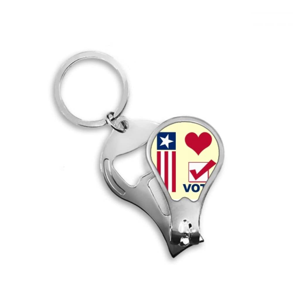 I Love Democratic Vote Election Fingernail Clipper Cutter Opener Key Chain Scissor