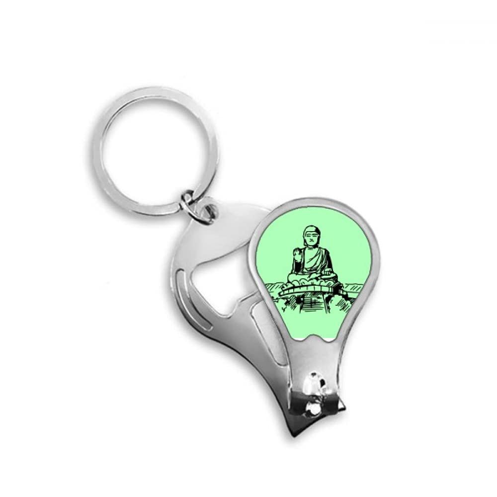Altar Building Blessing Statue Outline Fingernail Clipper Cutter Opener Key Chain Scissor