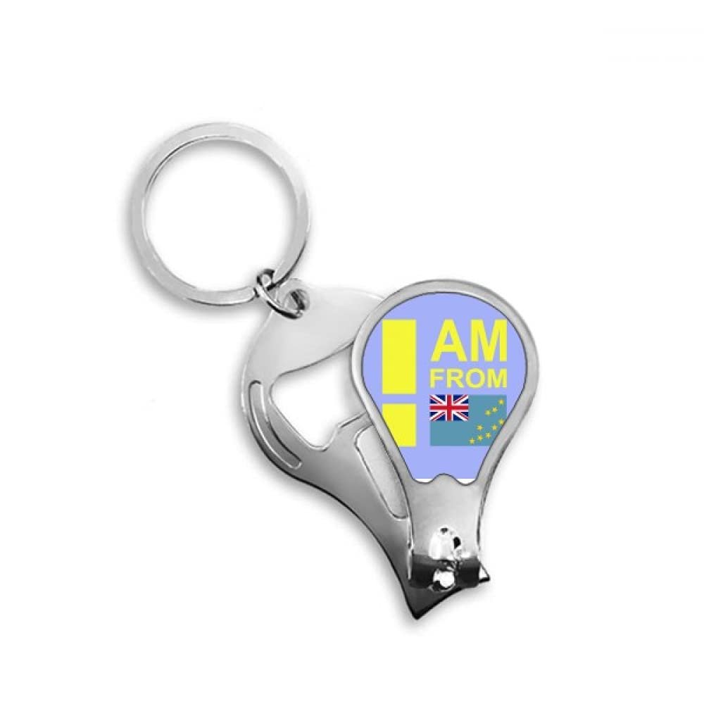 I Am from Tuvalu Art Deco Fashion Fingernail Clipper Cutter Opener Key Chain Scissor