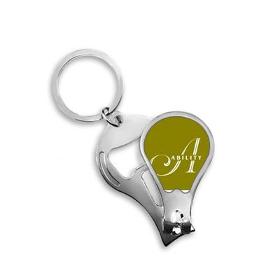 Ability Able Letters Art Deco Fashion Fingernail Clipper Cutter Opener Key Chain Scissor