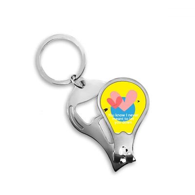 English Classic Emotional Lyrics Disappointed Fingernail Clipper Cutter Opener Key Chain Scissor