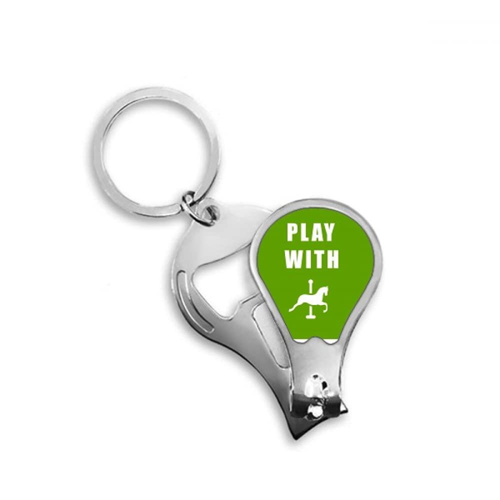 Horse, Game Art Deco Fashion Fingernail Clipper Cutter Opener Key Chain Scissor