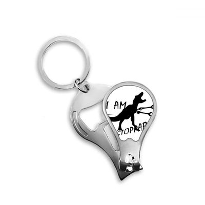 Arm Dinosaur Stick Art Deco Fashion Fingernail Clipper Cutter Opener Key Chain Scissor