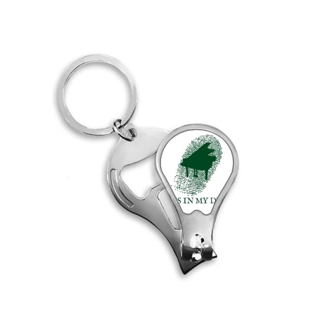Gene Fingerprint Musical Piano Fingernail Clipper Cutter Opener Key Chain Scissor
