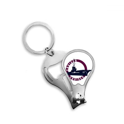 Cruiser Military Operations Ocean Fingernail Clipper Cutter Opener Key Chain Scissor