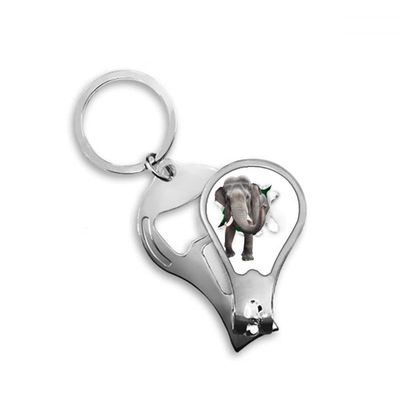 Animal Paper Breaks Impact Elephants Fingernail Clipper Cutter Opener Key Chain Scissor