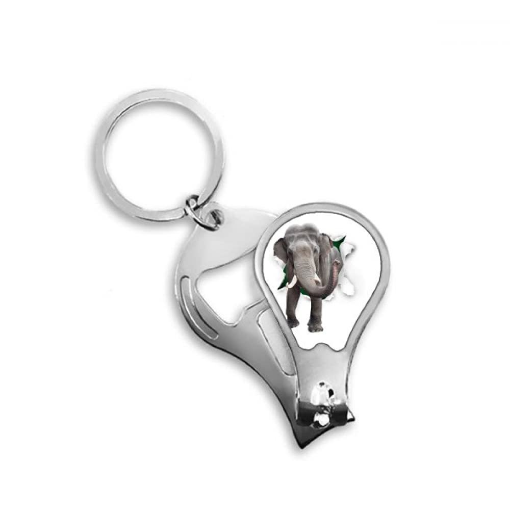 Animal Paper Breaks Impact Elephants Fingernail Clipper Cutter Opener Key Chain Scissor