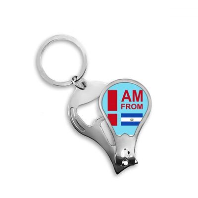 I Am from El Salvador Art Deco Fashion Fingernail Clipper Cutter Opener Key Chain Scissor