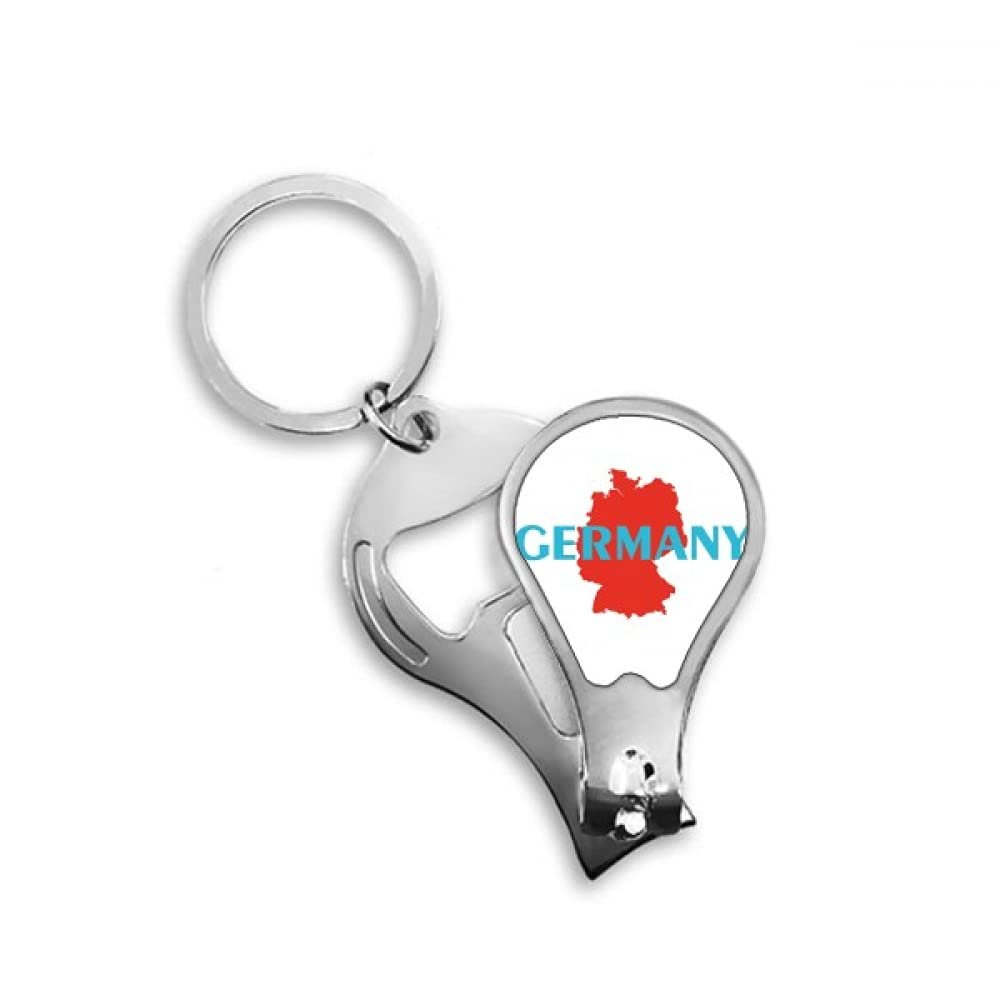 German Map Europe Berlin Art Deco Fashion Fingernail Clipper Cutter Opener Key Chain Scissor