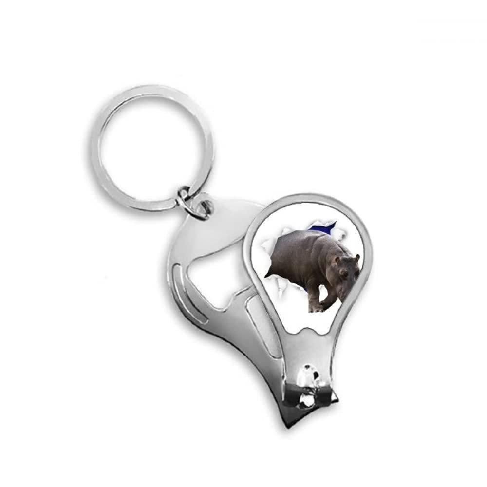 Animal Paper Break Shocks Hippos Fingernail Clipper Cutter Opener Key Chain Scissor
