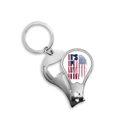 American Flag Fingerprint Gene Fingernail Clipper Cutter Opener Key Chain Scissor