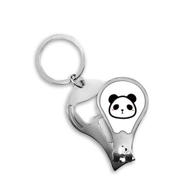 Animal Panda Round Plush Lovely Cat Fingernail Clipper Cutter Opener Key Chain Scissor