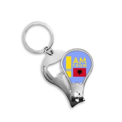 I Am from Albania Art Deco Fashion Fingernail Clipper Cutter Opener Key Chain Scissor