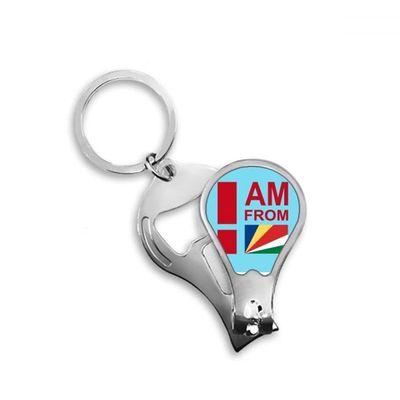 I Am from Seychelles Art Deco Fashion Fingernail Clipper Cutter Opener Key Chain Scissor