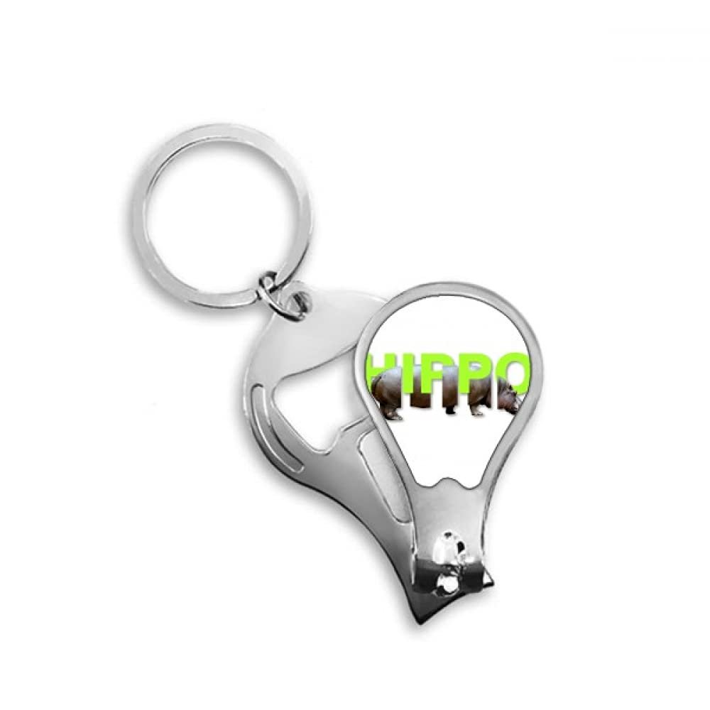 Hippo Body Combination Fingernail Clipper Cutter Opener Key Chain Scissor
