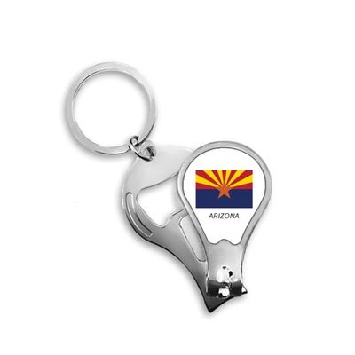 American State Flag Contour Arizona Fingernail Clipper Cutter Opener Key Chain Scissor