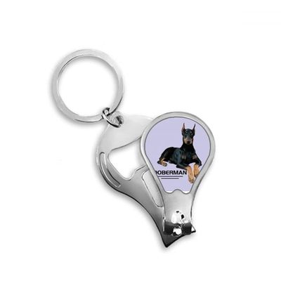 Doberman Ferocious Ear Animal Fingernail Clipper Cutter Opener Key Chain Scissor