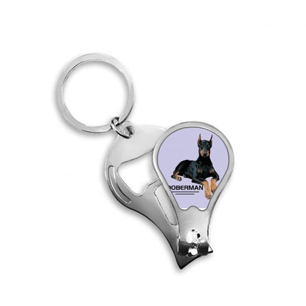 Doberman Ferocious Ear Animal Fingernail Clipper Cutter Opener Key Chain Scissor