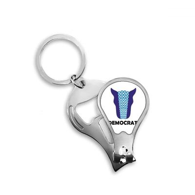 America President Figure Biden Blue Democracy Fingernail Clipper Cutter Opener Key Chain Scissor