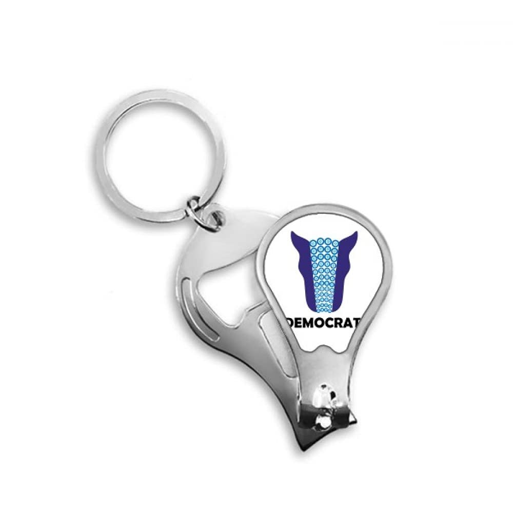 America President Figure Biden Blue Democracy Fingernail Clipper Cutter Opener Key Chain Scissor