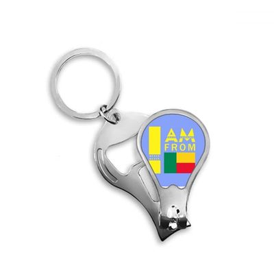 I Am from Benin Art Deco Fashion Fingernail Clipper Cutter Opener Key Chain Scissor