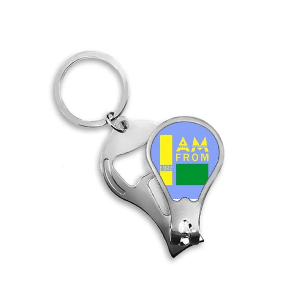 I Am from Libya Art Deco Fashion Fingernail Clipper Cutter Opener Key Chain Scissor