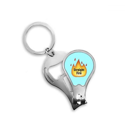 Fiery Hot Burning Vogue Fashion Flame Fingernail Clipper Cutter Opener Key Chain Scissor