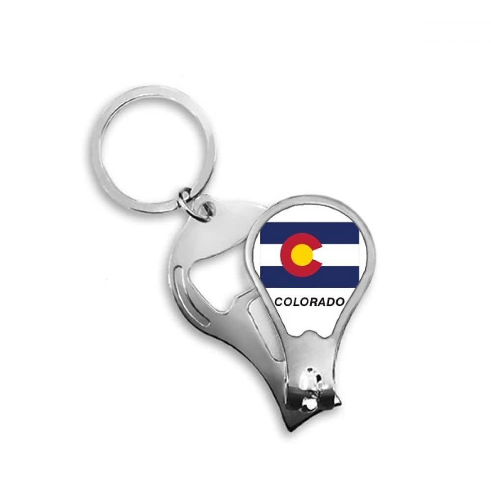 American State Flag Profile Colorado Fingernail Clipper Cutter Opener Key Chain Scissor