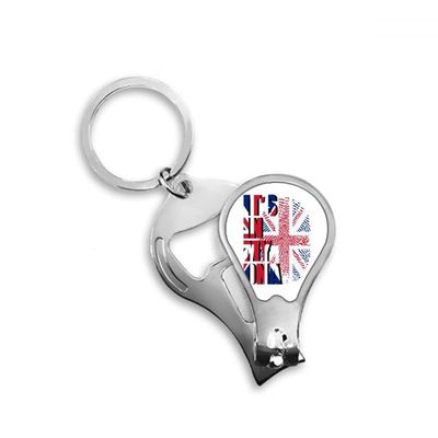 British Flag Fingerprint Gene Fingernail Clipper Cutter Opener Key Chain Scissor