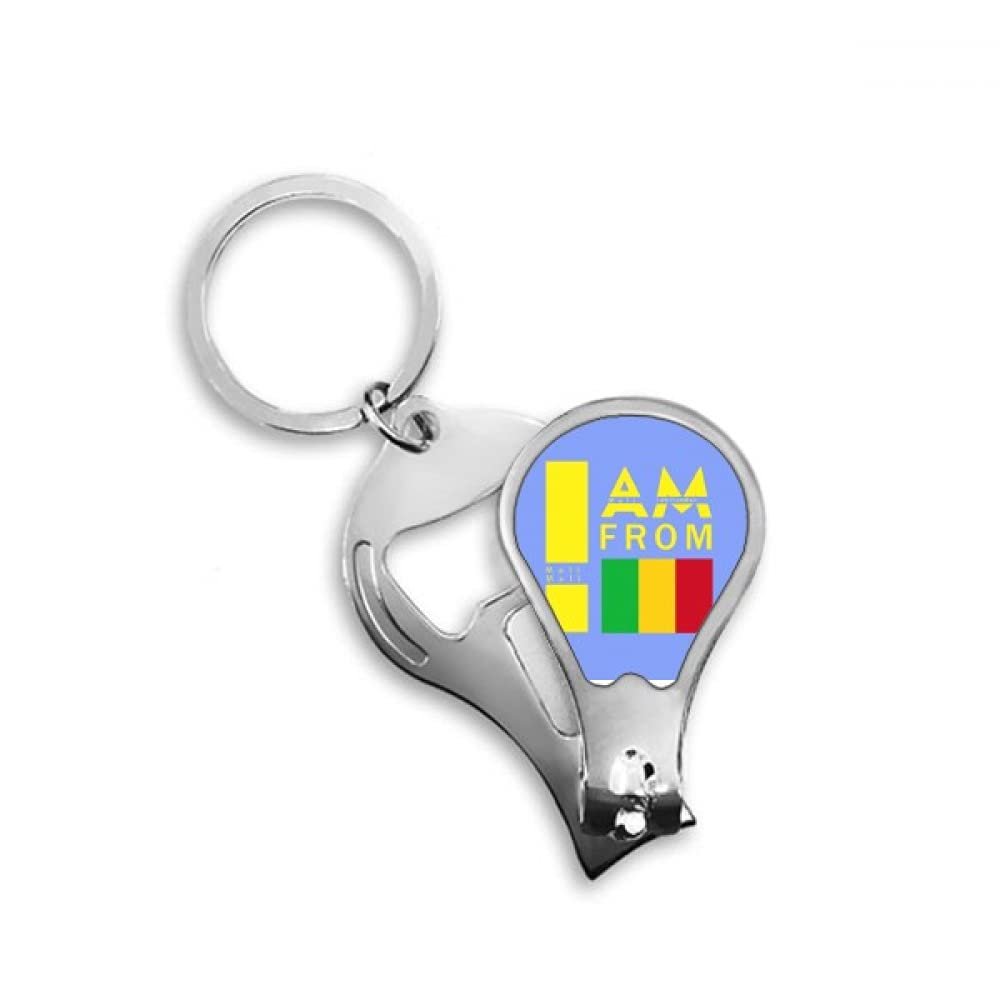 I Am from Mali Art Deco Fashion Fingernail Clipper Cutter Opener Key Chain Scissor