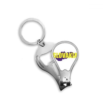 European Map Slovakia Art Deco Fashion Fingernail Clipper Cutter Opener Key Chain Scissor