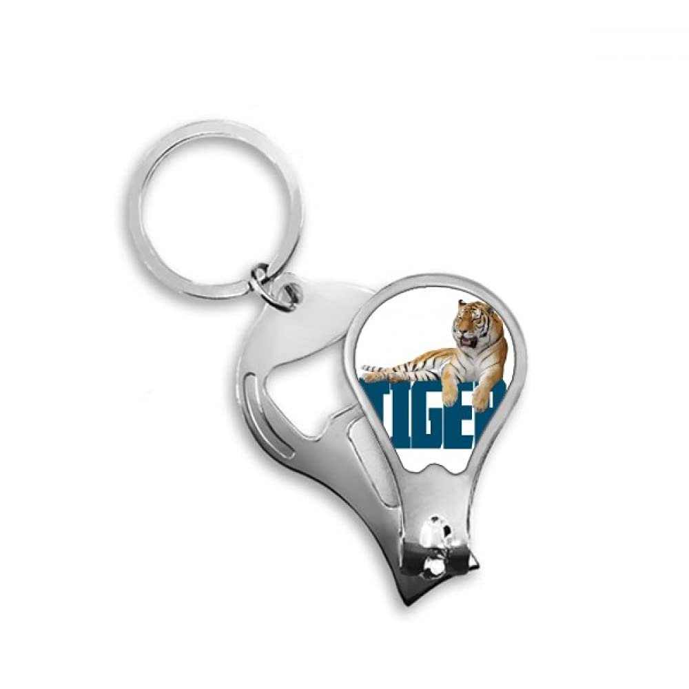 Cats Tigers Tigers Fierce English Fingernail Clipper Cutter Opener Key Chain Scissor