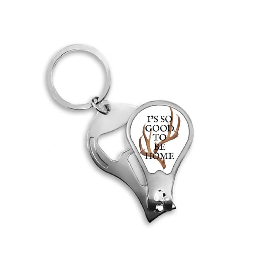 Antler Faly Deer Feeling Emotion Fingernail Clipper Cutter Opener Key Chain Scissor