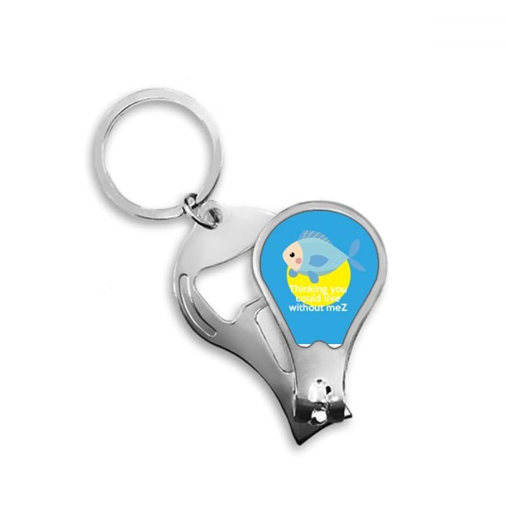 English Classic Emotional Lyrics Miss Fingernail Clipper Cutter Opener Key Chain Scissor