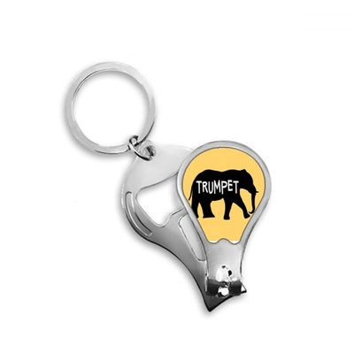 Elephant Growl Roar Trumpet Fingernail Clipper Cutter Opener Key Chain Scissor