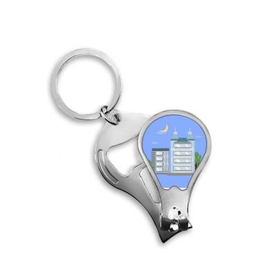 Animation Outline Buildings Fingernail Clipper Cutter Opener Key Chain Scissor