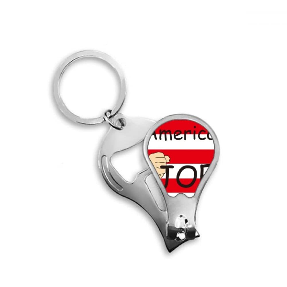 America President Person Biden Fist Flag Fingernail Clipper Cutter Opener Key Chain Scissor