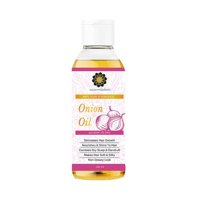 AYURVEDASHREE Hair Oil with Red Onion, Black Seed, Coconut, Almond, and Sesame - 100 Ml 3.38 fl oz - Natural Ingredients, Healthy Scalp, Shine, and Growth Support