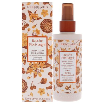 L'Erbolario Berries Flowers Wood Fluid Body Cream - Long Lasting Scented Body Cream for Women - Perfume Hydrating Body Moisturizer - Nourishing and Moisturizing Body Butter for Dry Skin - 6.7 oz