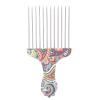 Metal Hair Pick for Afro Hair, Hair Pick Comb Afro Comb for Curly Hair, Afro Picks for Women/Men, Detangle Wig Braid Hair Styling Comb Hairdressing Tool (Waist flower K4) view 1
