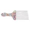 Metal Hair Pick for Afro Hair, Hair Pick Comb Afro Comb for Curly Hair, Afro Picks for Women/Men, Detangle Wig Braid Hair Styling Comb Hairdressing Tool (Waist flower K4) view 2