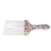 Metal Hair Pick for Afro Hair, Hair Pick Comb Afro Comb for Curly Hair, Afro Picks for Women/Men, Detangle Wig Braid Hair Styling Comb Hairdressing Tool (Waist flower K4) view 4
