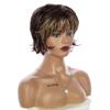 Women Straight Brown Wigs With Bangs Style 8 Inch Synthetic Hair Wig Mixed Short Natural Hair For Cosplay ZY-122 8inches 1 PC view 2