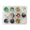 12 Colors Box/Set - Christmas Holiday Snowflake Tree Chunky Mixes Series Glitter - Festival Rave Beauty Makeup Face Body Nail Art Tumbler Decoration CH135146-12C view 1